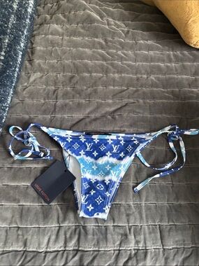 Louis Vuitton Blue and White Monogram Tie-Dye Bikini Bottom
